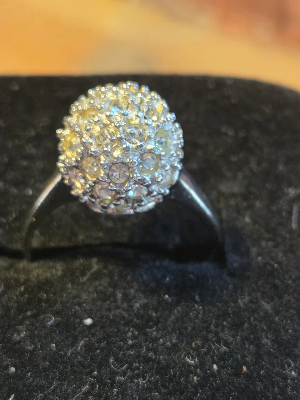 Crystal Pave Dome Ring - Silver - Women Jewelry